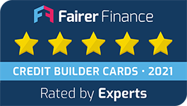 Fairer Finance award logo - Credit Builder Cards 2021, Rated by Experts